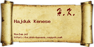 Hajduk Kenese névjegykártya